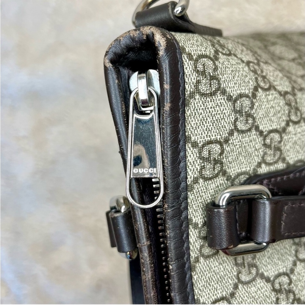 Gucci Monogram Supreme Coated Canvas Convertible Zip Tote - Picture 12 of 17